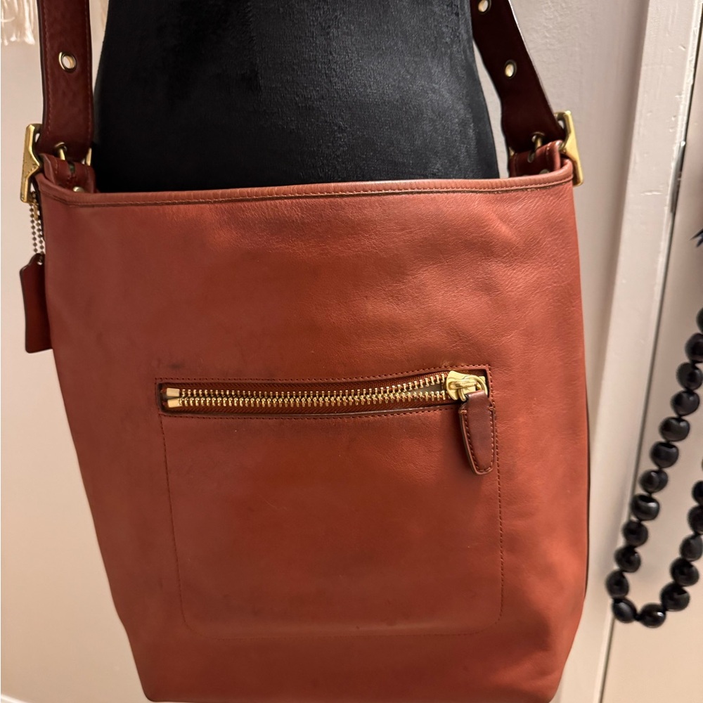 Coach Legacy Duffle Red/Brown Leather Shoulder Bag